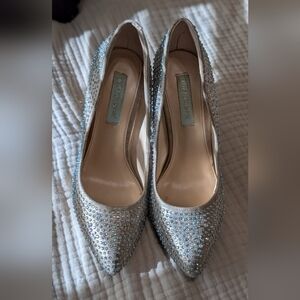 Elegant Silver Rhinestone Women's Shoes